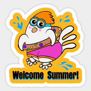 Chicken Welcome Summer! Sticker